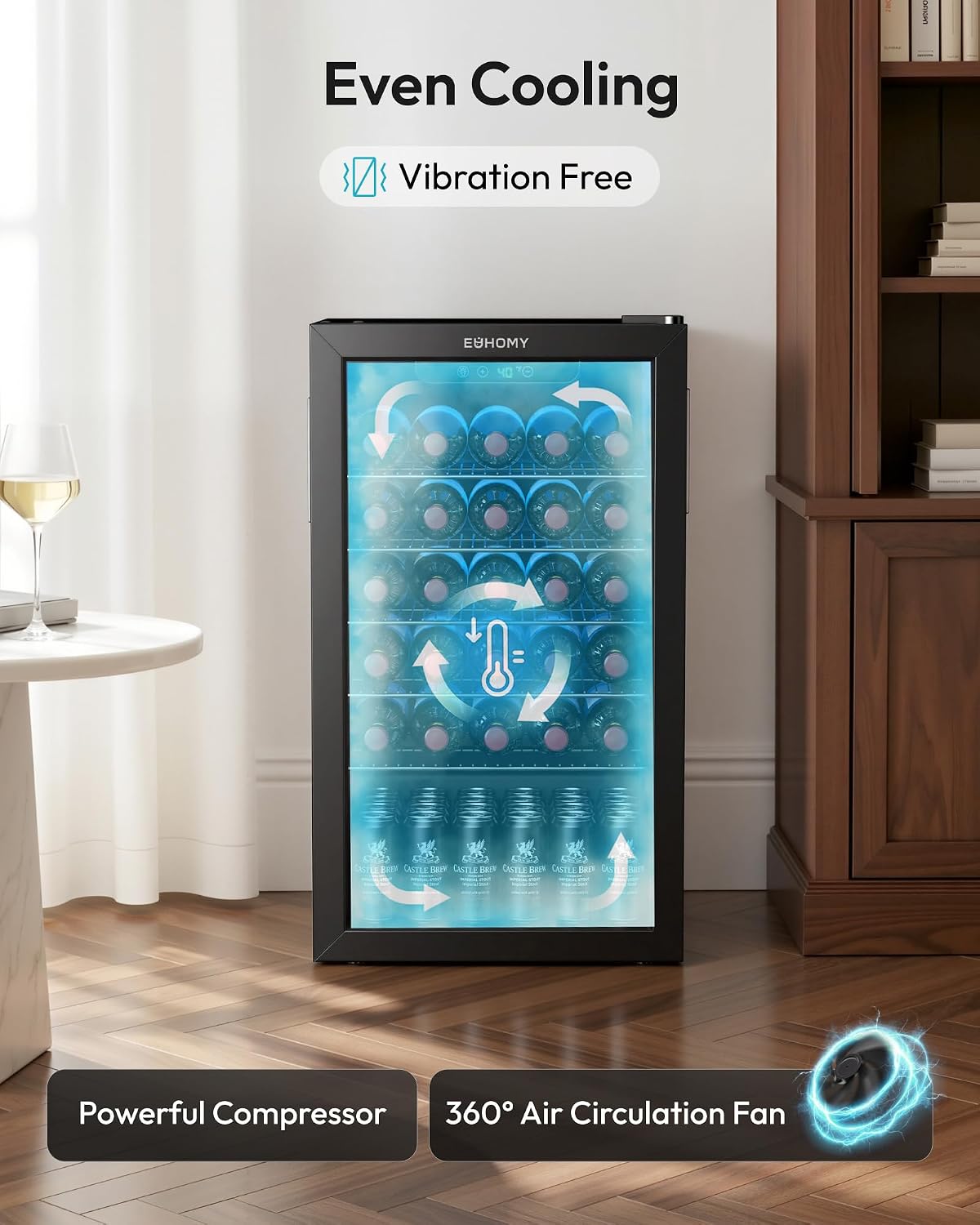 125 Can Beverage Cooler with G - огляд і ціна Wine Beer Mini Fridge