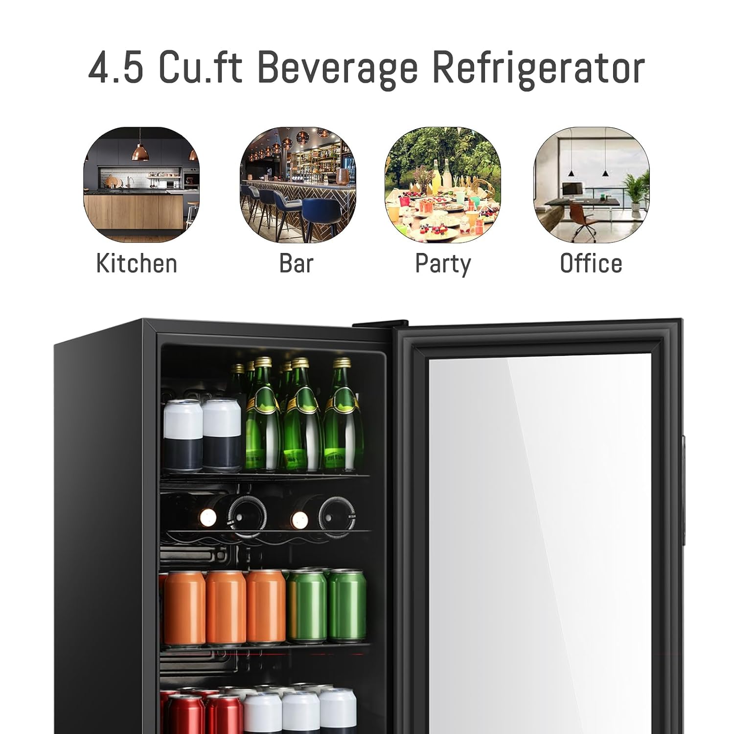 4.5 cu.ft Beverage Refrigerato - огляд і ціна Wine Beer Mini Fridge