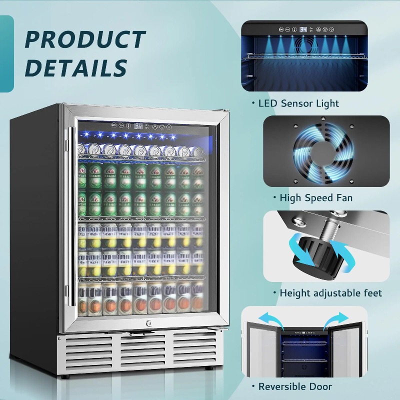 Beverage Refrigerator 24Inch 1 - огляд і ціна Wine And Beer Undercounter Fridge