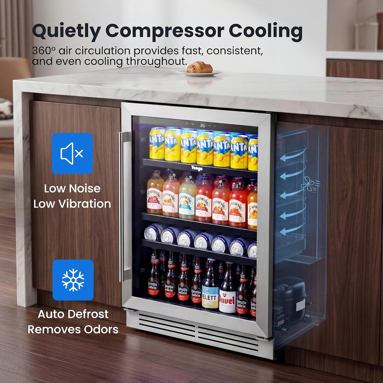 24 Inch Beverage Cooler Fridge - огляд і ціна Wine And Beer Undercounter Fridge
