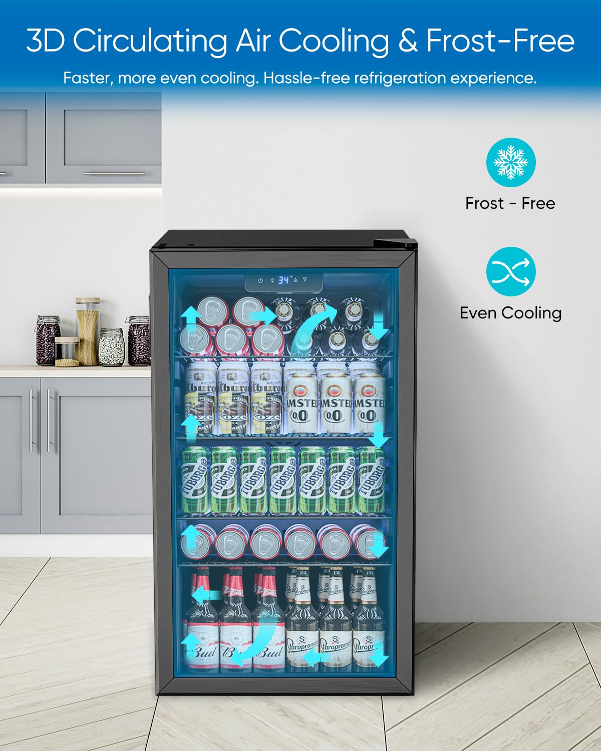 3.2 Cu.Ft Glass Door Mini Frid - огляд і ціна Wine Beer Mini Fridge