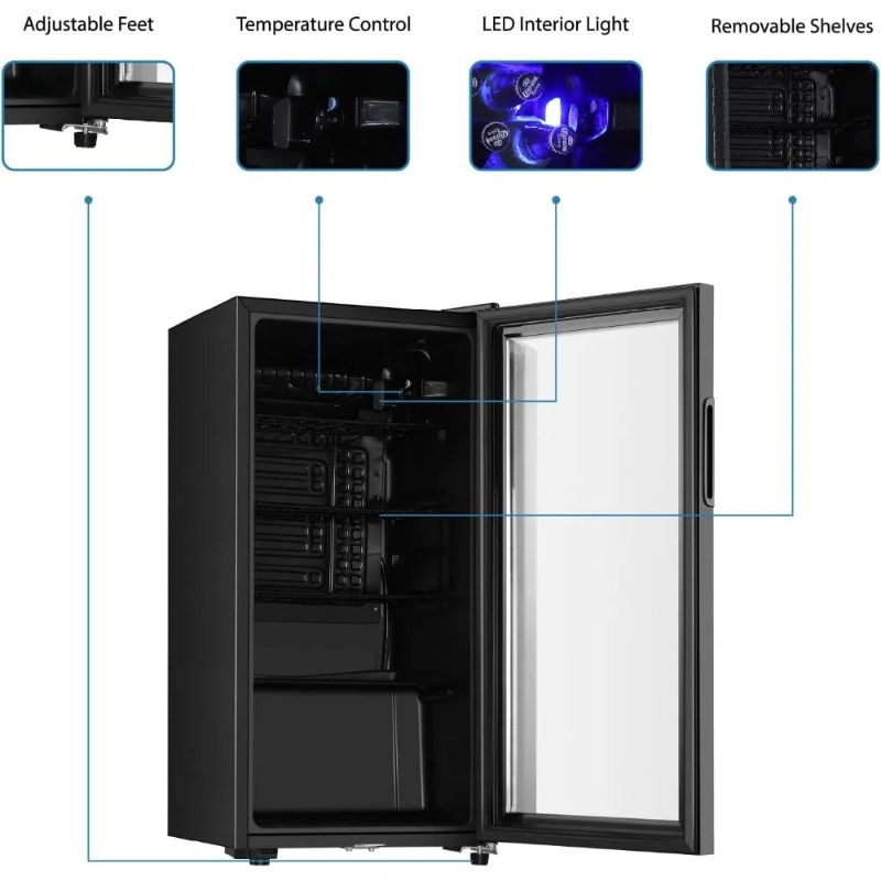 Beverage Refrigerator, 3.2 Cu. - огляд і ціна Wine Beer Mini Fridge